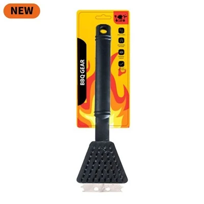 3-hauv-1 barbecue grill txhuam thiab scraper